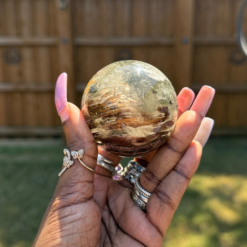 Lodolite (Garden or Phantom) Quartz Crystal Sphere 59.9MM
